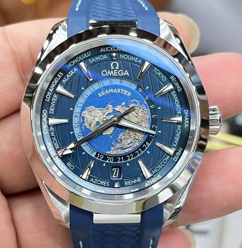 Fábrica VS - Omega Seamaster 220.12.43.22.03.001 Pulseira de fita de discagem azul