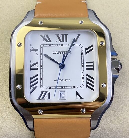 Fábrica BV - Cartier Santos W2SA0006 Pulseira de couro série