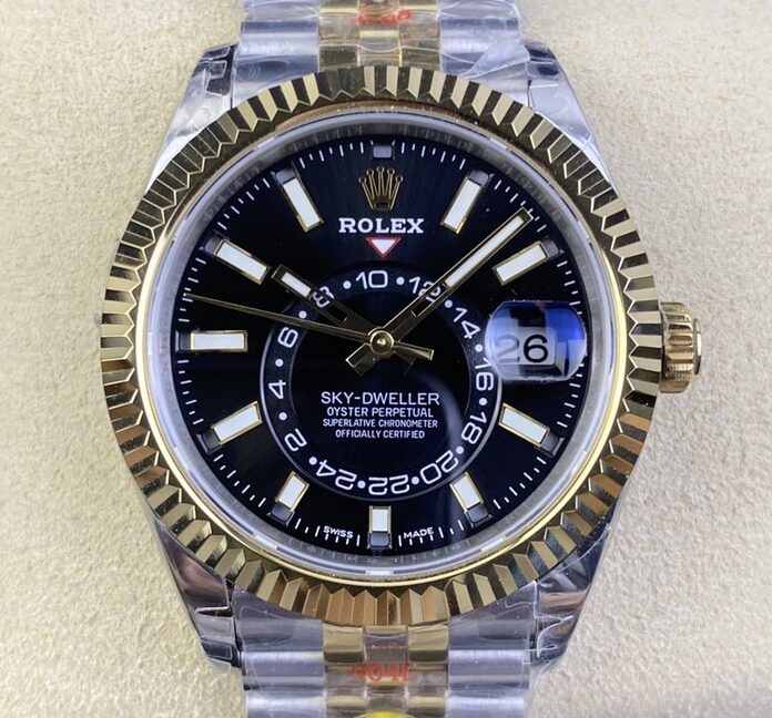 Fábrica Noob - Rolex Sky Dweller M326933-0005 Mostrador Preto Gloss