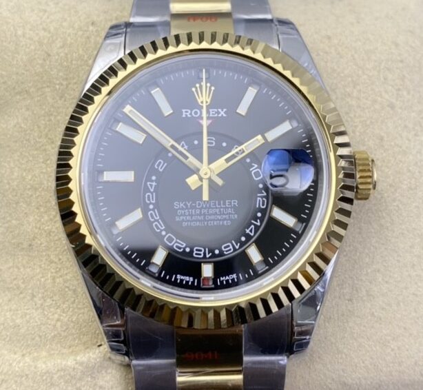 Fábrica Noob - Rolex Sky Dweller M326933-0002 Mostrador Preto Gloss