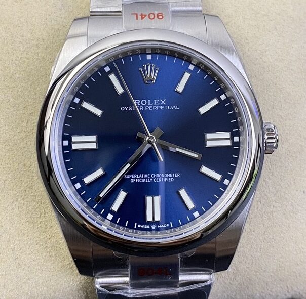 Fábrica EW - Rolex Oyster Perpetual M124300-0003 Mostrador Azul Tamanho 41mm