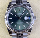 Fábrica Clean - Rolex Datejust M126334-0028 Verde Oliva Tamanho do Mostrador 41mm