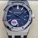 Fábrica APS - Audemars Piguet Royal Oak 15400 Pulseira de borracha com mostrador azul