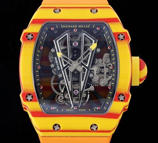 Fábrica RM - Richard Mille RM27-03 Tourbillon Pulseira de Borracha Laranja