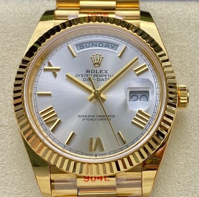 Rolex Day Date M228238-0002 Mostrador Prata Tamanho 40mm